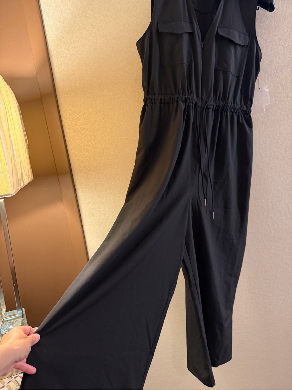 Calvin Klein Black Sleeveless Utility Jumpsuit